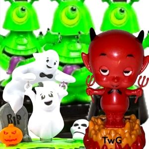 5 Solar Powered Dancing Bobblehead Halloween Toys-monster, Ghost, Devil